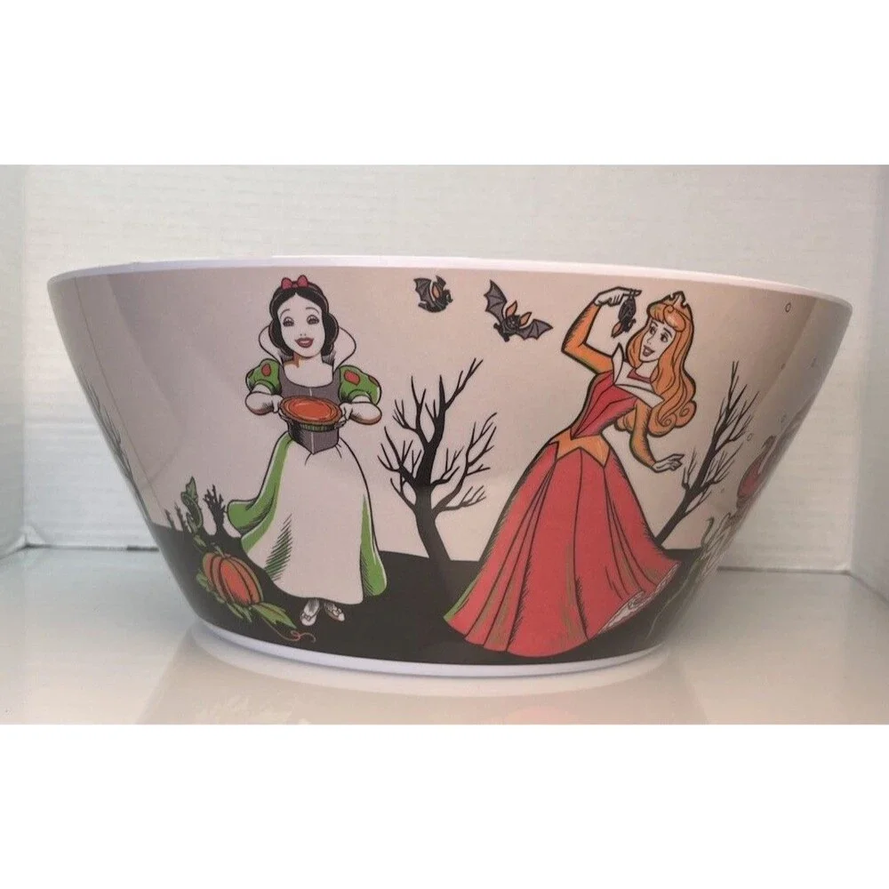 Disney Princess Evil Halloween Candy Popcorn Bowl Large Melamine Pumpkins Spooky